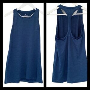 Athleta Size XS Shadow Stripe Chi Tank in Deep Blue – For Gym & Yoga Workouts